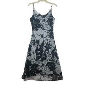 Women's Johnnie M Midi Dress, Line, Black/White Floral, Straps, Vintage, 10